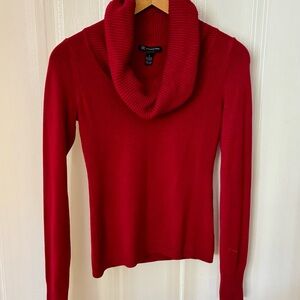 INC International Concepts Rich Red Cowl Neck Sweater
